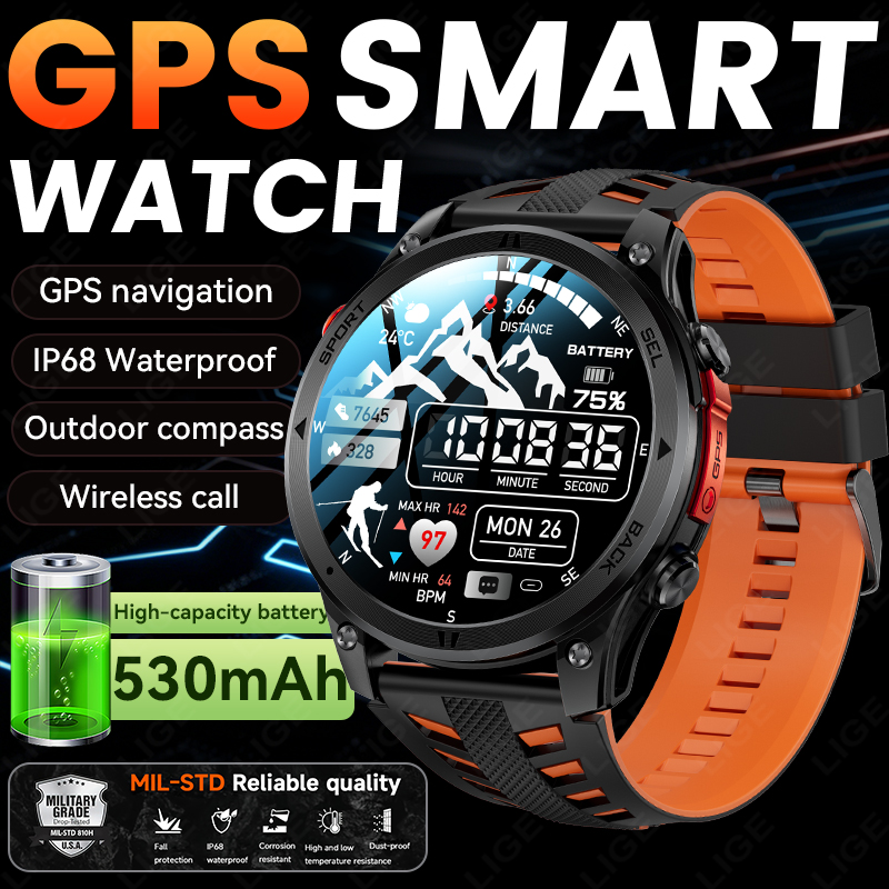 Gps Running Watch - LIGE 군용 GPS 스마트워치 내장 GPS