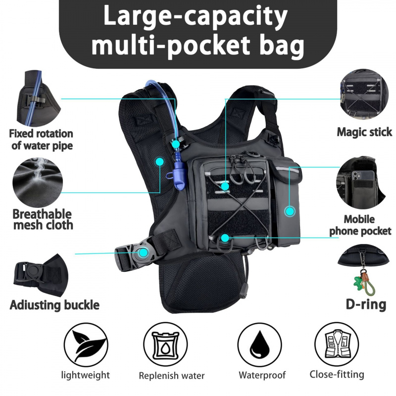 2026 신형 전술 조끼 가슴 가방 (2L 물 주머니  - Running Gear Storage 리뷰 및 가격