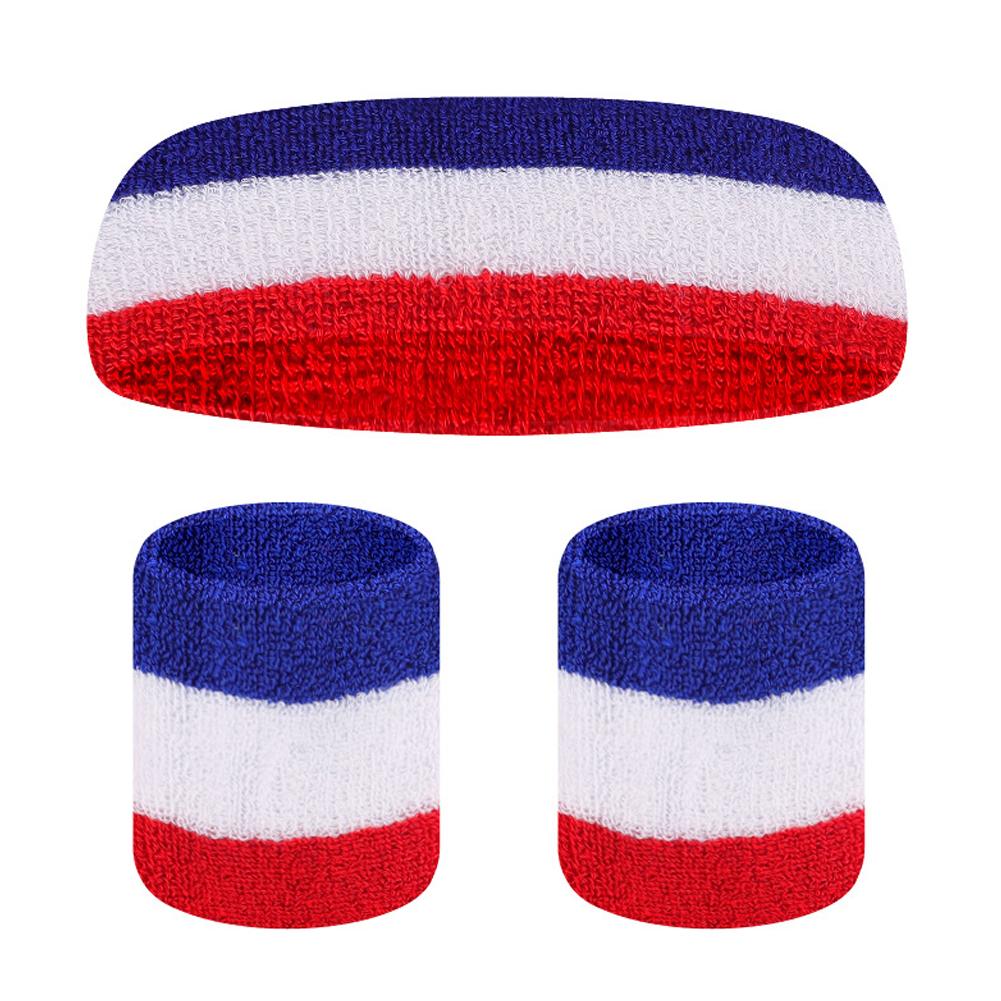 3Pcs 레인보우 컬러 스트라이프 스웨트 밴드 헤드 손 - Sweat Band Wrist 리뷰 및 가격